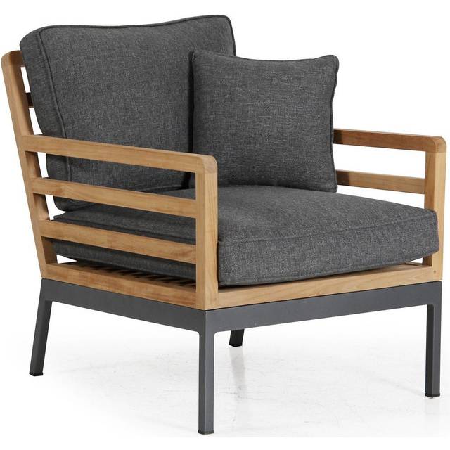Brafab Zalongo fåtölj Grå/teak med grå dyna