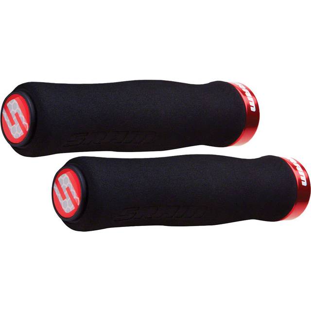 SRAM Locking Foam Contour Grips with Single Black Clamp and End Plugs (129mm, Black)