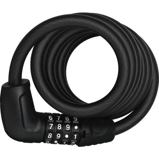 ABUS Tresor 6512C spiral cable lock, combination lock made of 12 mm thick, flexible coiled cable, security level 4
