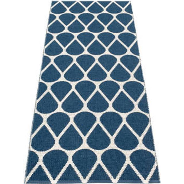 Pappelina Otis gångmatta ocean blue/vanilla, 70x140 cm