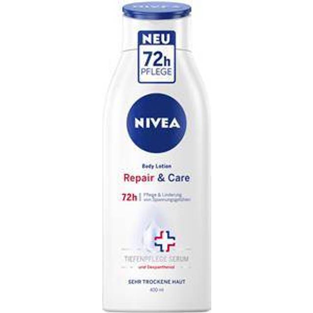 NIVEA Body Lotion Repair & Care, lotion för mycket torr hud och för att lindra spänningskänslor, kroppslotion med glycerin, niacinamid och provitamin B5 (400 ml)