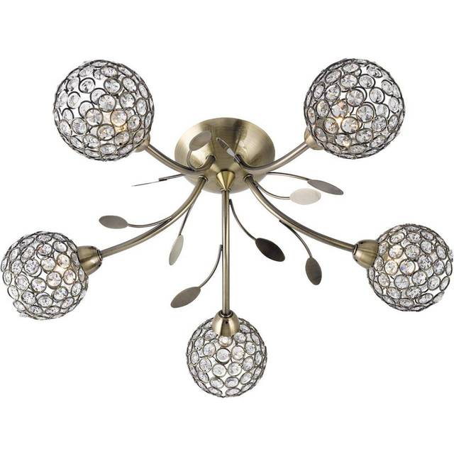 Searchlight 9285-5CC Bellis - 5 Light Ceiling Semi-flush Chrome Clear