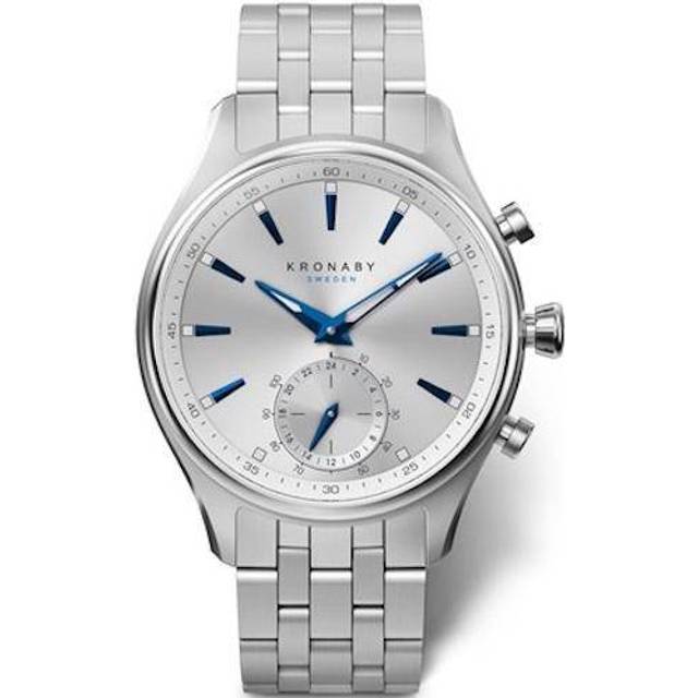 Kronaby S3121/1 Silver Sekel Hybrid Smartwatch för män, SILVER, armband