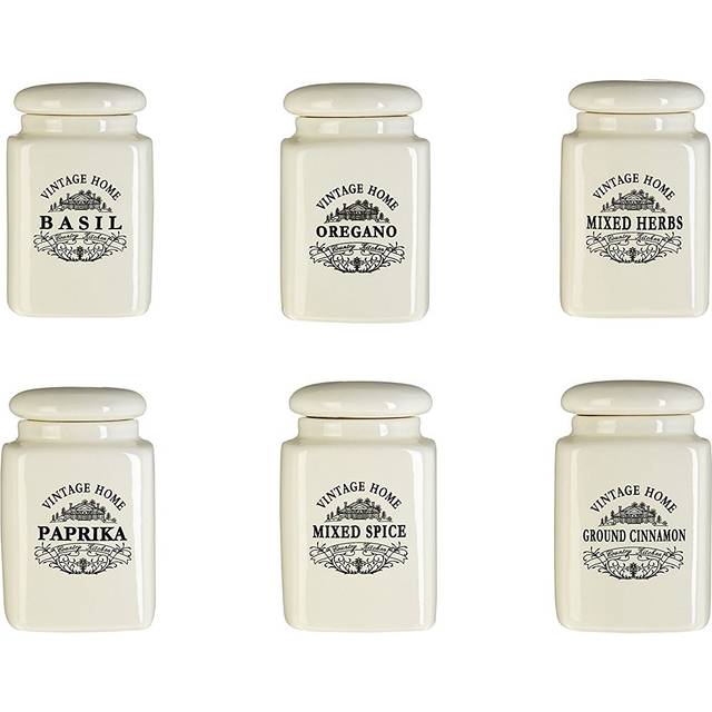 Premier Housewares - Vintage Home Spice Jars - Set of 6