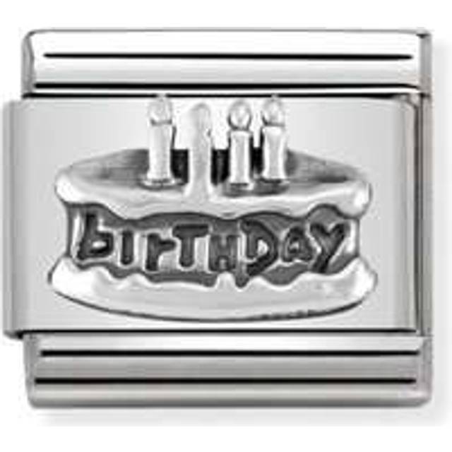 Nomination Classic Silver Birthday Cake Birthday &amp; Birthstones Cha
