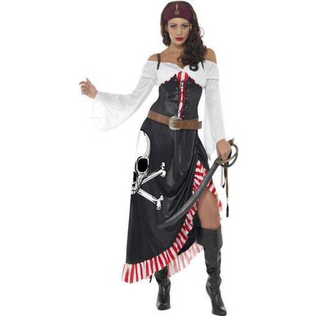 Ladies sultry swashbuckler buccaneer pirate fancy dress costume uk size 8-10