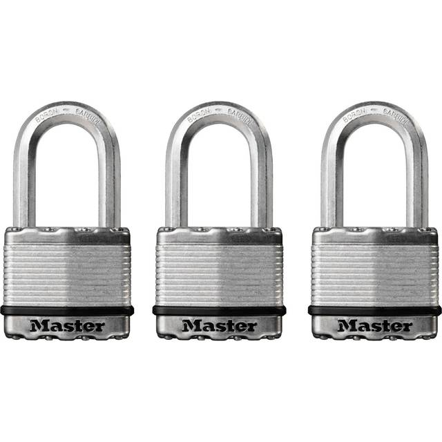 Masterlock Excell Laminated Steel Padlock Pack of 3 Keyed Alike 50mm Standard