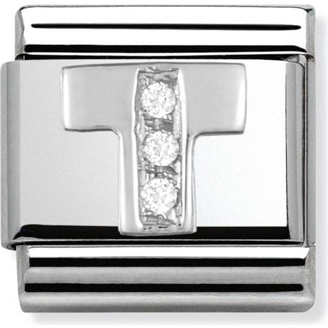 Nomination Classic Silver CZ T Letter Charms