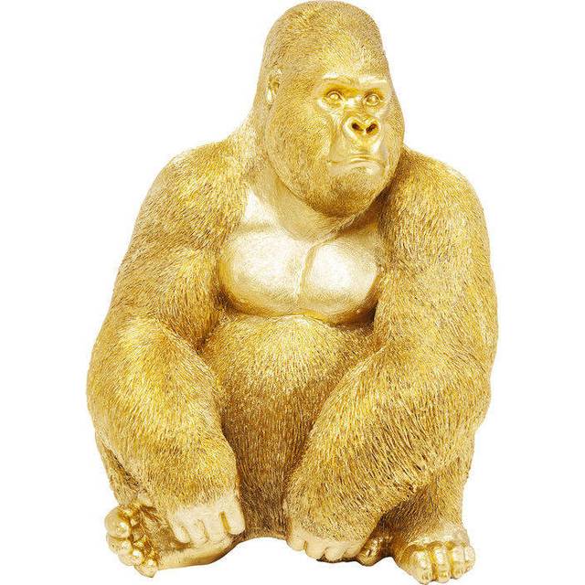 Deco Figurine Monkey Gorilla - Gold (76cm H x 60cm W x 55cm D)