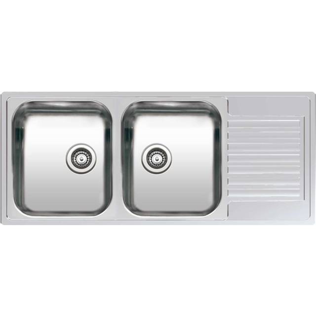 Centurio Double Bowl Inset Kitchen Sink - Stainless Steel (1,150mm L X 490mm W)