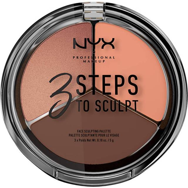 NYX PROFESSIONAL MAKEUP, puderpalett, 3 Steps to Sculpt Dark, 15 g