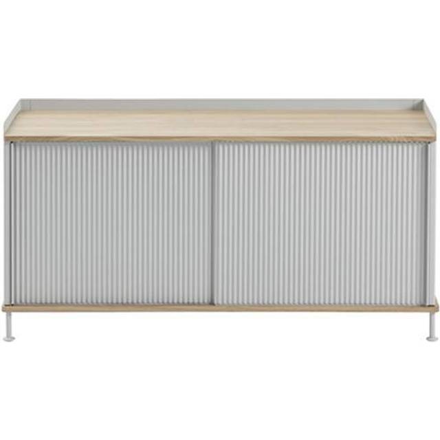 Muuto Enfold sidobord lågt 125x45x63 cm Oak-Dusty green - Brun