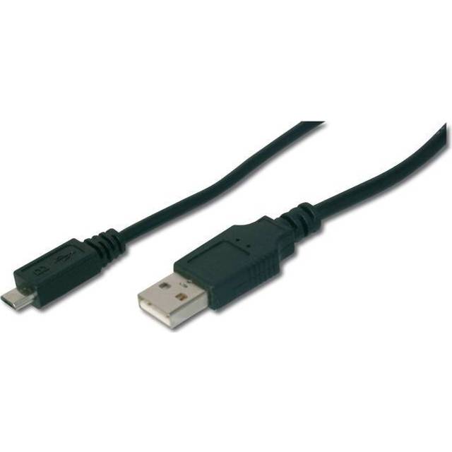 USB connection cable, type  A - micro B M/M, 1.0m, USB 2.0 compatible, bl