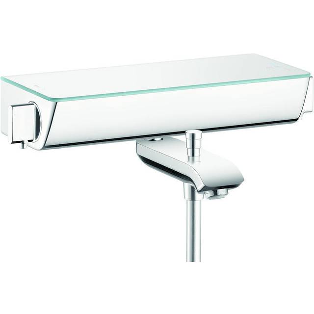 Hansgrohe Ecostat Select White/Chrome Exposed Thermostatic Bath Mixer
