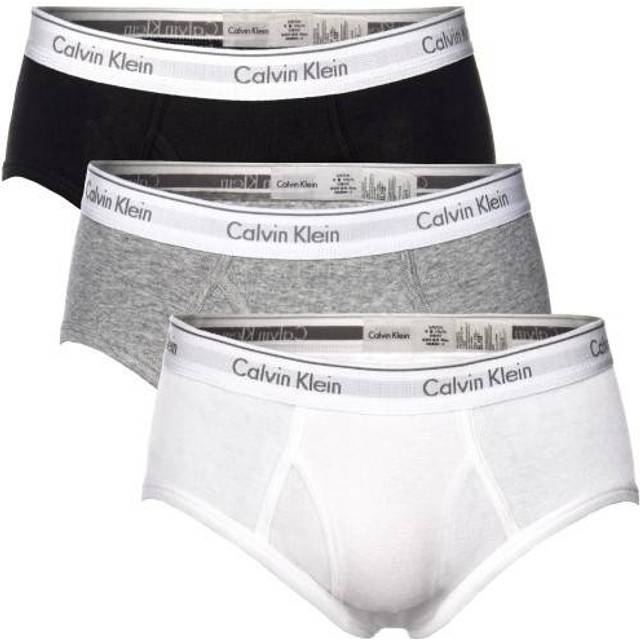 Calvin Klein Men's 3-Pack Icon Cotton Stretch Men's Briefs, Black/White/Grey - Size: 46/32