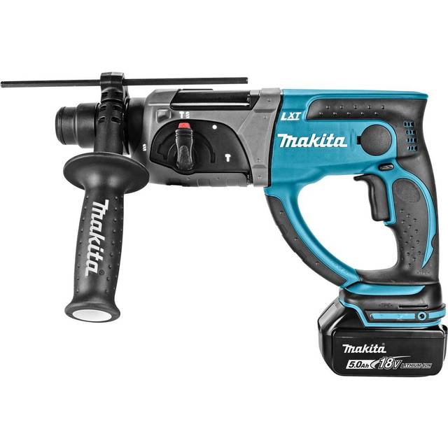 DHR202RTJ Cordless 18V lxt 20mm sds+ Rotary Hammer Drill With 2x 5Ah Batteries, Charger And makpac Type 3 Carry Case - Makita