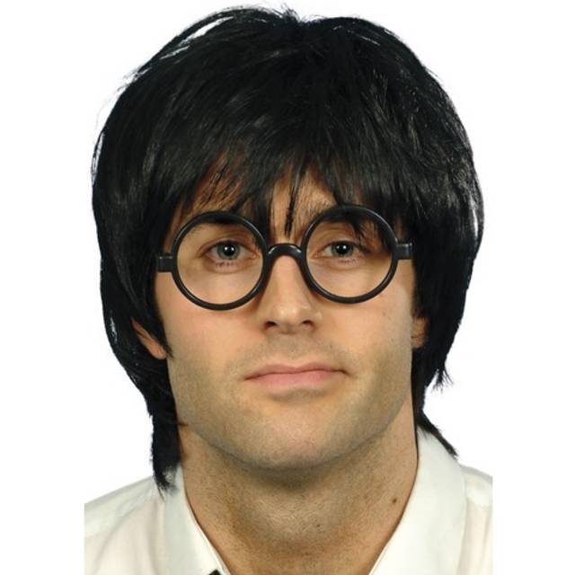 Adult's School Boy Fancy Dress Set - School Boy Harry Boy Wizard Wig Glasses Fancy Dress Costume