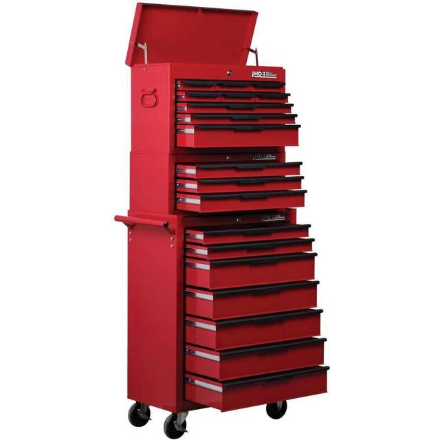 Hilka HD 19 Drawer BBS Tool Chest and Cabinet Set - Red