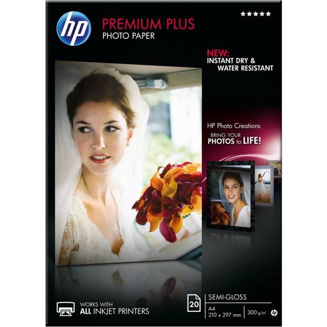 HP Premium Plus Photo Paper, Satin, 300 g/m2, A4 (210 x 297 mm), 20 sheets