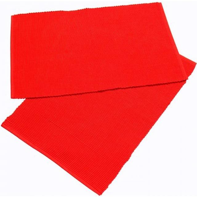 Homescapes Cotton Plain Red Pack of 2 Placemats