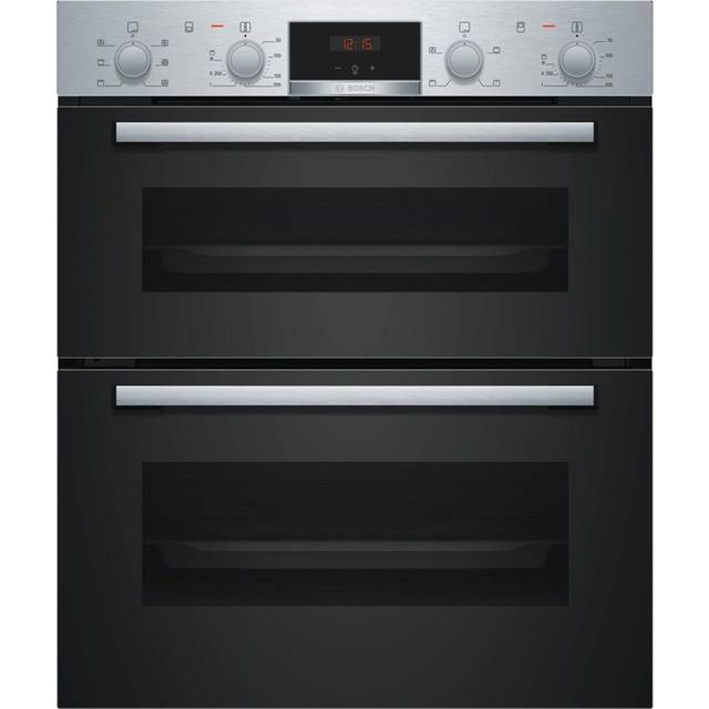 Bosch Stainless Steel Serie 2 Integrated Built Under Double Oven - NBS113BR0B, Size: 81L - Silver/Black