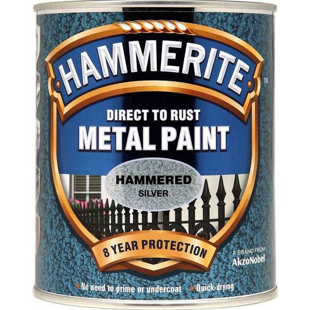 Hammerite Direct to Rust Hammered Silver Metal Paint - 750ML