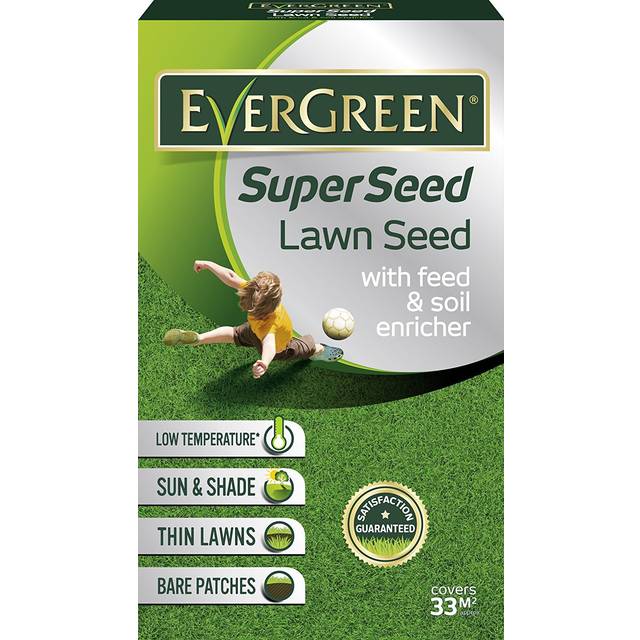 Miracle-Gro Evergreen Super Seed 3 in 1 Lawn Seed, Feed & Soil Enricher
