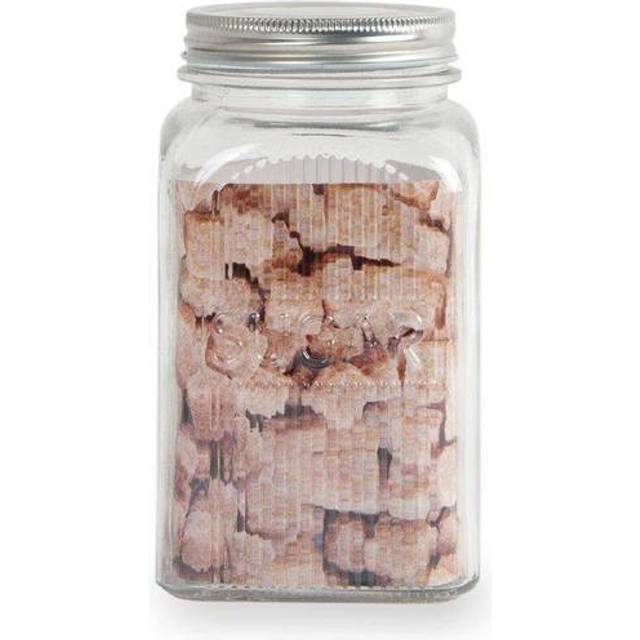 1.2 Litre Large Glass Sugar Storage Jar, Ribbed Canister