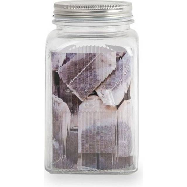 1.2 Litre Large Glass Tea Storage Jar, Ribbed Canister
