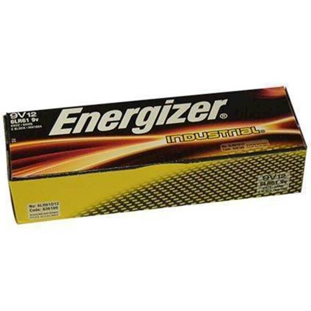 Energizer Industrial 9V / 6LR61 Batterier (12 Stk. Förpackning)