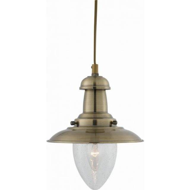 Searchlight 5787SS Fisherman Baby Satin Silver Lantern Seeded Glass