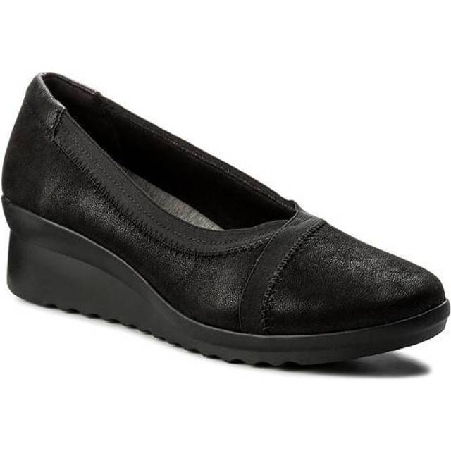 Ladies clarks cloudsteppers slip on wedge heel shoe caddell dash