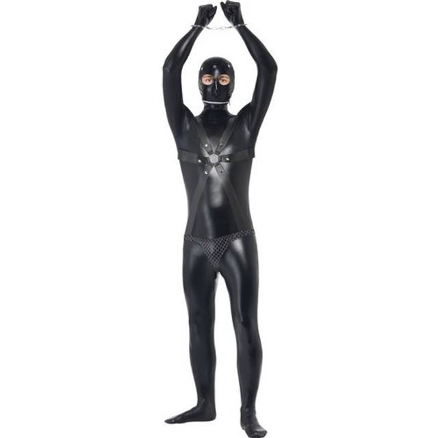 Smiffy's Adult Men's Gimp Costume, Bodysuit With Straps And Chainmail -