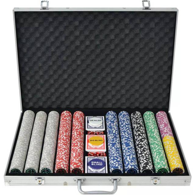 vidaXL Poker Set with 1000 Laser Chips Aluminium