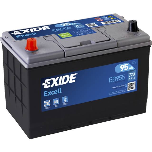 Exide Excell EB955 95 Ah - Bilbatteri / Startbatteri - Kia - Mitsubishi - Subaru - Toyota - Hyundai - Ford - Dodge - Nissan