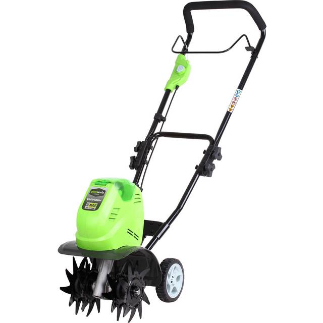Greenworks G40TL Batteri Kultivator, Främre Jordfräs, 25 cm Arbetsbredd, 13 cm Jordbearbetningsdjup UTAN 40V Batteri och Laddare, 3 Års Garanti