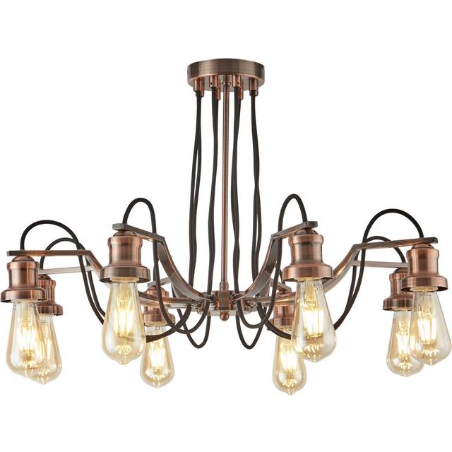 Searchlight 1068-8CC Olivia 8 Light Ceiling Black Braided Fabric Cable