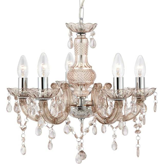 Searchlight 1455-5MI Marie Therese - 5 Light Ceiling Mink Glass/acryli