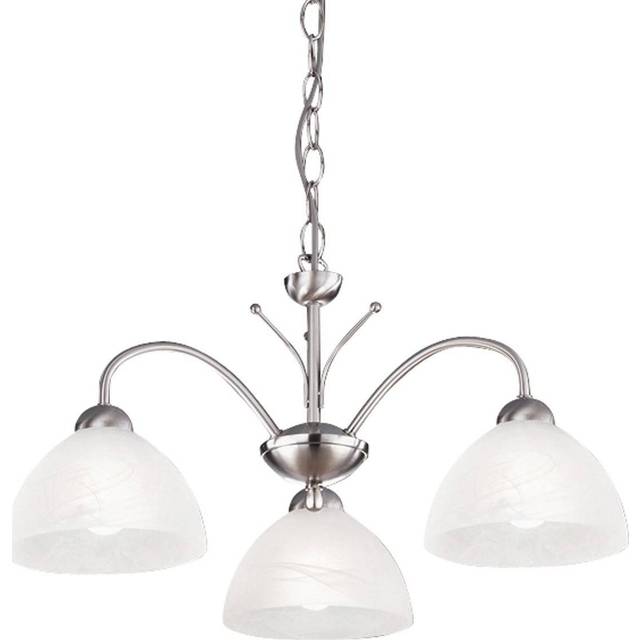 Searchlight 1133-3AB Milanese - 3 Light Ceiling Antique Brass Alabaste