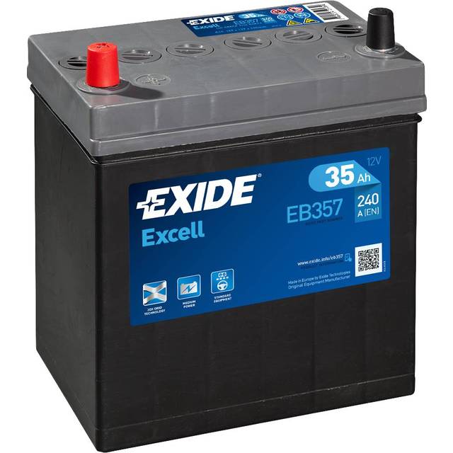 Exide Excell EB357 35 Ah - Bilbatteri / Startbatteri - Toyota - Suzuki - Mitsubishi - Tesla - Chevrolet - Daewoo - Nissan - Daihatsu
