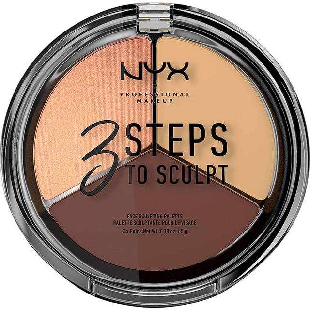 NYX PROFESSIONAL MAKEUP, puderpalett, 3 Steps to Sculpt Medium, 15 g
