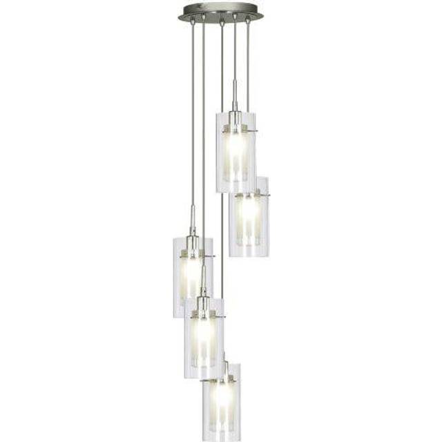 Searchlight Duo 5 Light Cascade Ceiling Pendant - Polished Chrome