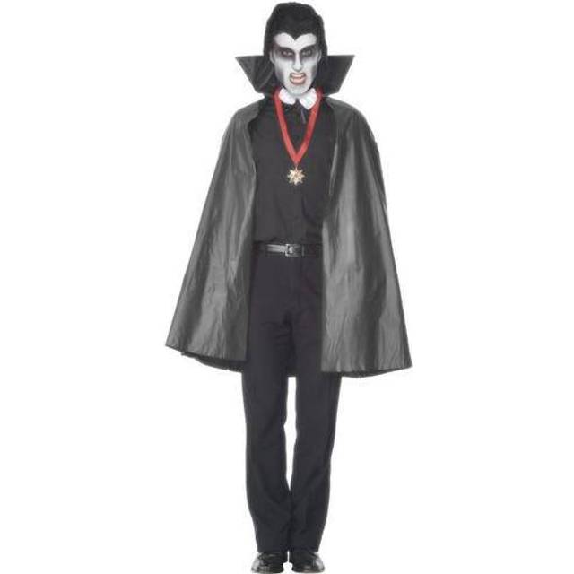 Smiffy's 114cm Cape Pvc Adult Pack - Black -  vampire cape fancy dress pvc halloween black costume adult collar accessory