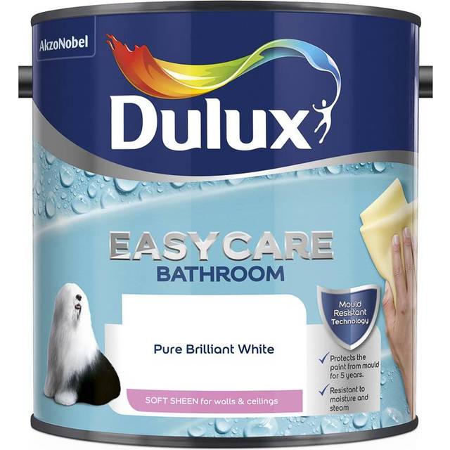 Dulux Easycare Bathroom Soft Sheen, Pure Brilliant White 1L