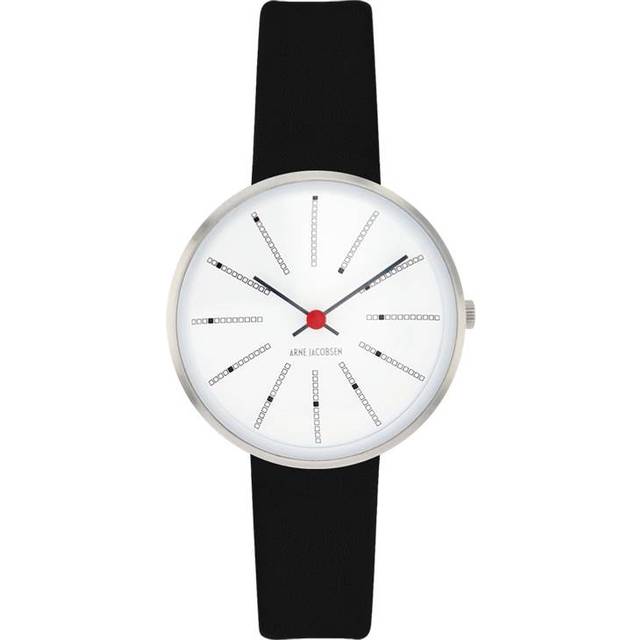 Arne Jacobsen Bankers Watch armbåndsur, ø30 mm med sort rem