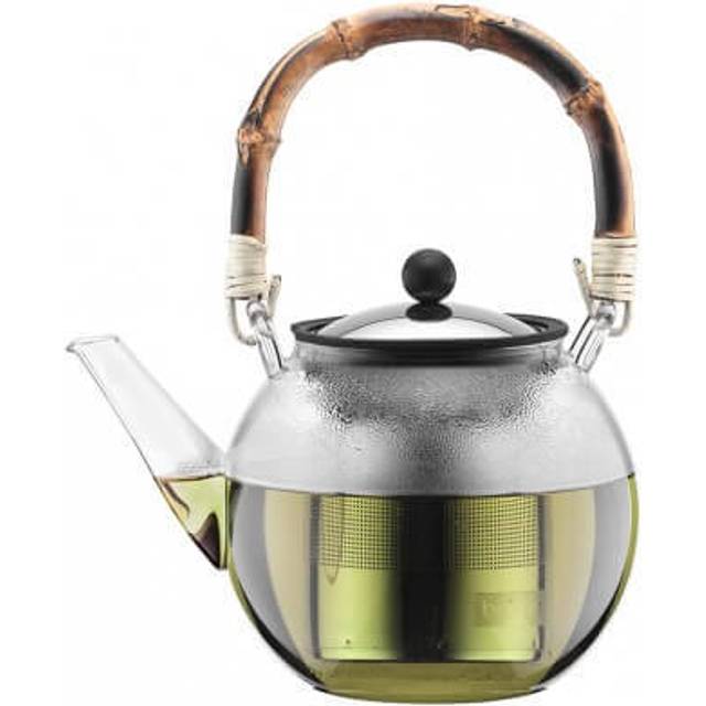 Bodum Assam tekanna med bambuhandtag 1 l Klar - Transparent