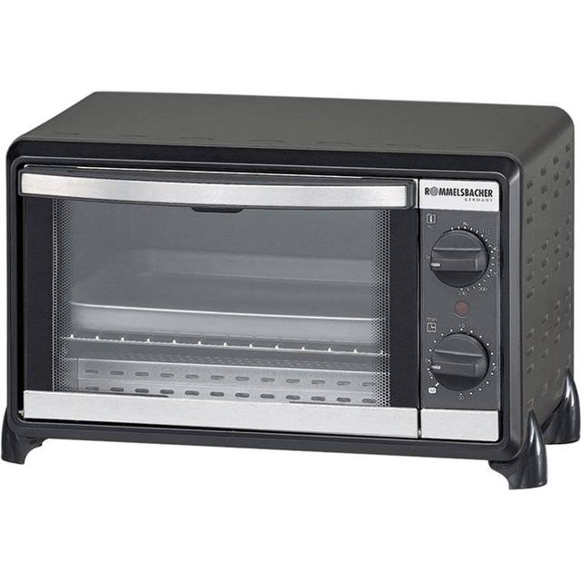 ROMMELSBACHER Liten ugn BG 950 "Speedy" – 10 liter bakrum, 2 kvartsvärmande element, temperatur från 80–230°, över-/undervärme, timer, non-stick bakrum, dubbelglas