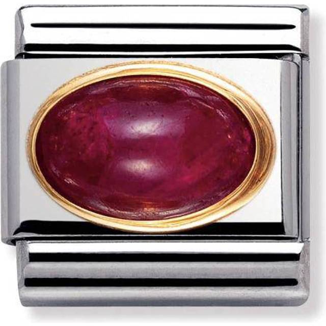 Nomination Classic Gold Oval Ruby Stone Sparkly Charms