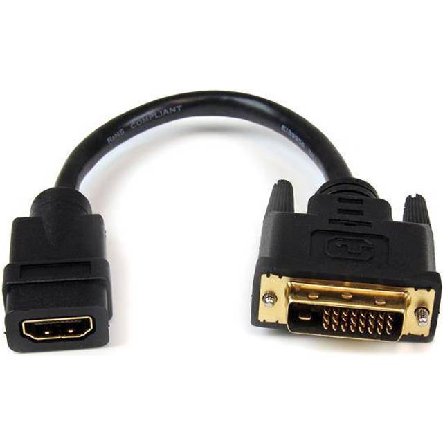 StarTech HDDVIFM8IN HDMI-Adapter 1x HDMI A-Buchse auf DVI-D (25pol) Stecker, 0.2m, schwarz