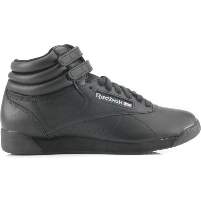 Reebok freestyle hi womens classic trainers hi-top sneakers black or white
